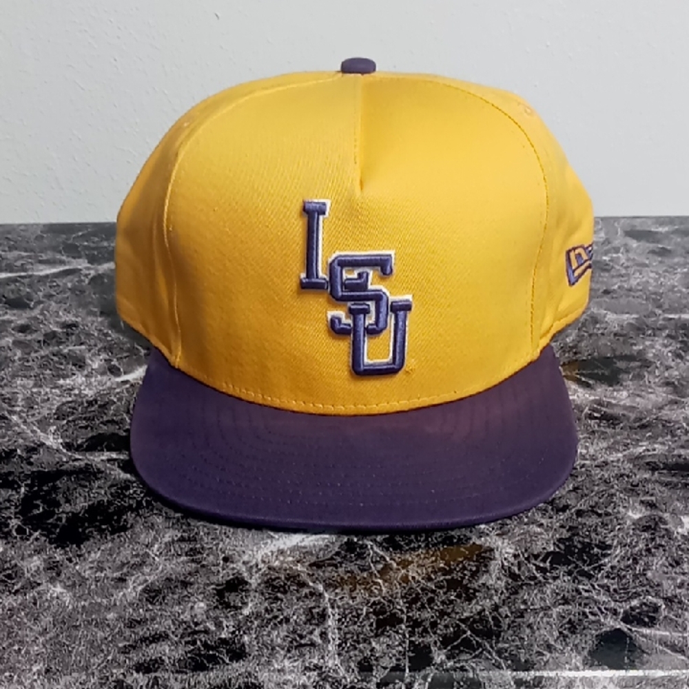 Yellow and Purple LSU Snapback Cap